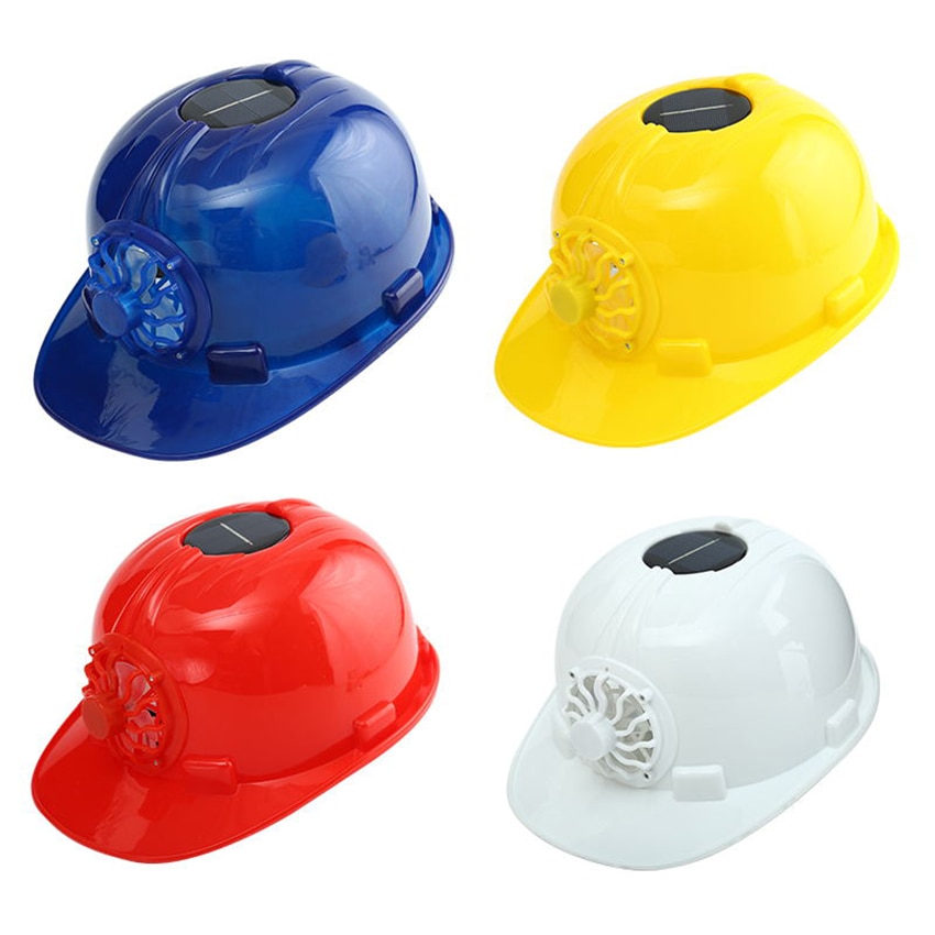 태양 팬, 태양 보호 모자, 조정 가능한 방수 모자 스타일 통풍 헬멧 작업, 홈 건설 안전 하드 모자